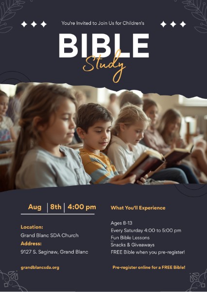 Children's Bible Study starting August 8th 2026 4pm.